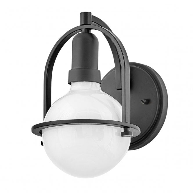 SOMERSET Wall Light in Black with Opal Glass