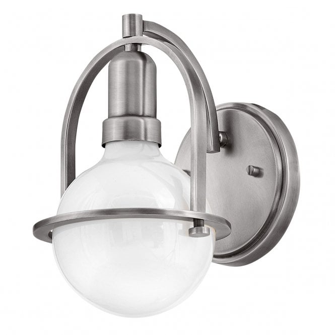 SOMERSET Wall Light in Brushed Nickel with Opal Glass