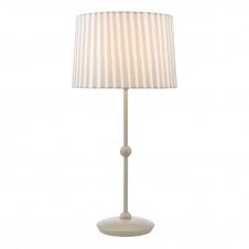 taupe table lamp with striped lamp shade