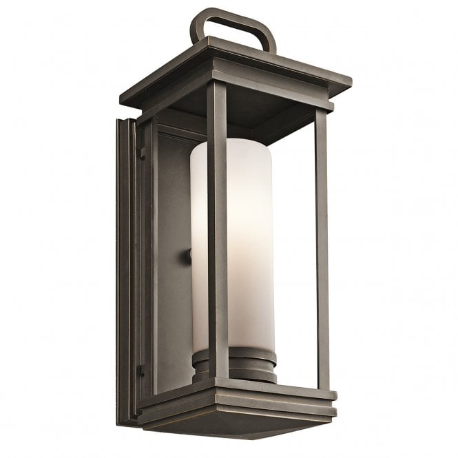 SOUTH HOPE modern classic exterior wall lantern in rubbed bronze (medium)