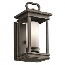 SOUTH HOPE modern classic exterior wall lantern in rubbed bronze (small)