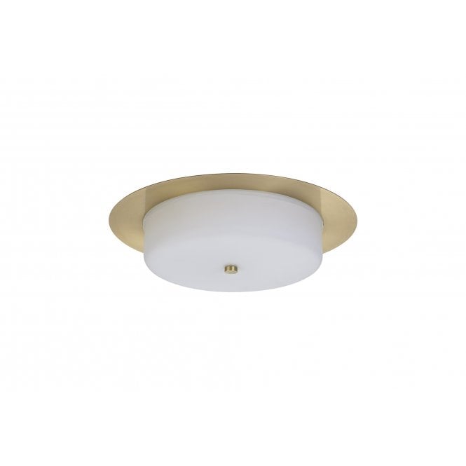 SOUTHGATE Flush LED Ceiling Light in Antique Brass and Opal Diffuser with 3 year warranty