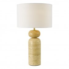 A contemporary, neutral stone table lamp base