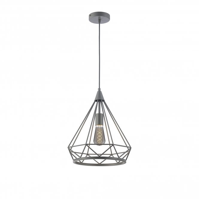 SPATIAL Large Diamond Pendant | 1 x E27 | Matt Grey