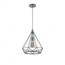 SPATIAL Large Diamond Pendant | 1 x E27 | Matt Grey