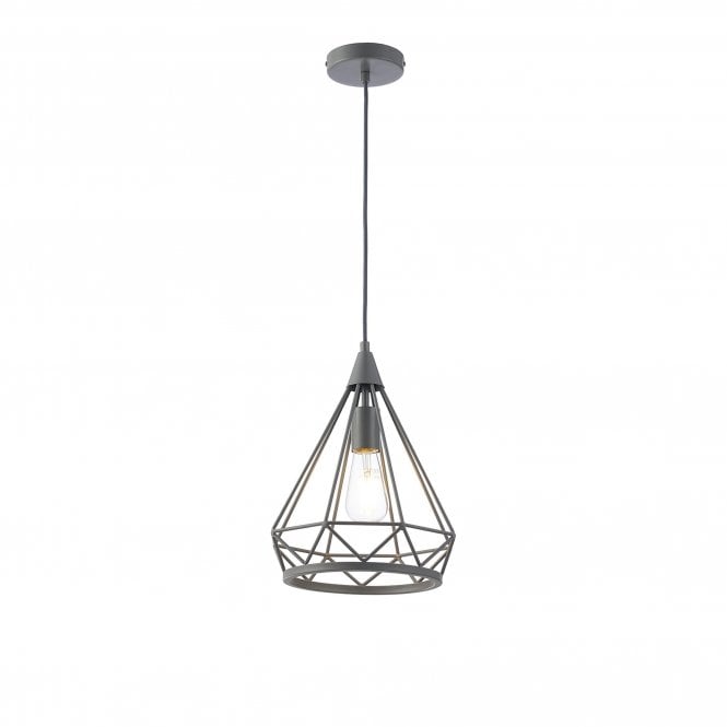 SPATIAL Small Diamond Pendant | 1 x E27 | Matt Grey