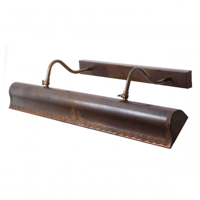 SPENCE traditional large cast brass picture light in antique brass