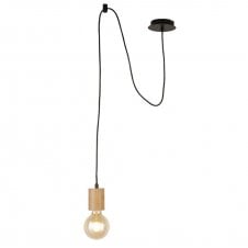 SPINNY Ceiling Pendant | Wood & Black