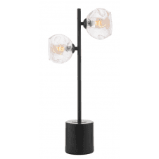 Spiral 2 Light Table Lamp finished in Matt Black With Champagne Organic Glass