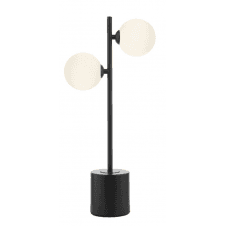 Spiral 2 Light Table Lamp finished in Matt Black With Opal Glass