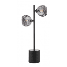 Spiral 2 Light Table Lamp finished in Matt Black With Smoked Organic Glass