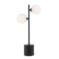 Spiral 2 Light Table Lamp finished in Matt Black With White Confetti Glass