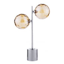 Spiral 2 Light Table Lamp finished Polished Chrome With Champagne Dimpled Glass