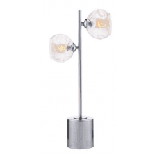 Spiral 2 Light Table Lamp finished in Polished Chrome With Champagne Organic Glass
