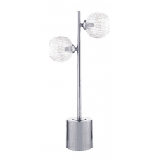 Spiral 2 Light Table Lamp finished in Polished Chrome With Clear Glass & Inner Wire