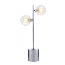 Spiral 2 Light Table Lamp finished in Polished Chrome With Clear & Opal Glass