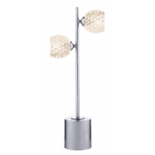 Spiral 2 Light Table Lamp finished in Polished Chrome With Dimpled Style Glass
