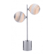 Spiral 2 Light Table Lamp finished in Polished Chrome With Planet Glass (Large)