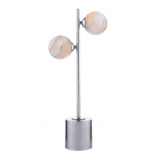 Spiral 2 Light Table Lamp finished in Polished Chrome With Planet Glass (Small)