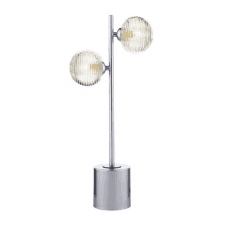 Spiral 2 Light Table Lamp finished in Polished Chrome With Ribbed Glass