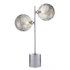 Spiral 2 Light Table Lamp finished in Polished Chrome With Smoked Dimpled Glass