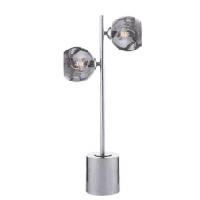 Spiral 2 Light Table Lamp finished in Polished Chrome With Smoked Organic Glass