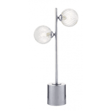 Spiral 2 Light Table Lamp finished on Polished Chrome With Twisted Closed Glass