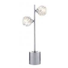 Spiral 2 Light Table Lamp finished in Polished Chrome With Twisted Open Glass