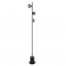SPIRAL 3 Light Floor Lamp finished in Matt Black & Smoked Glass