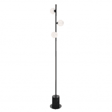 SPIRAL 3 Light Floor Lamp finished in Matt Black & White Confetti Glass