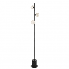 SPIRAL 3 Light Floor Lamp finished in Matt Black With Champagne Organic Glass
