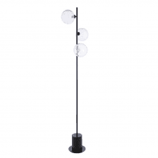 SPIRAL 3 Light Floor Lamp finished in Matt Black With Clear Dimpled Glass