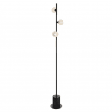 SPIRAL 3 Light Floor Lamp finished in Matt Black With Dimpled Glass