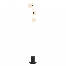 SPIRAL 3 Light Floor Lamp finished in Matt Black With Opal Glass