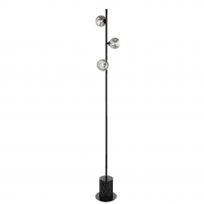 SPIRAL 3 Light Floor Lamp finished in Matt Black With Smoked Organic Glass