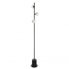 SPIRAL 3 Light Floor Lamp finished in Matt Black With Twisted Open Glass