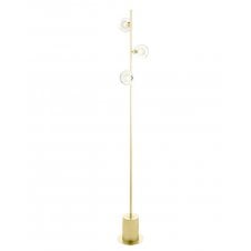 SPIRAL 3 Light Floor Lamp finished in Matt Gold With Clear & Opal Glass