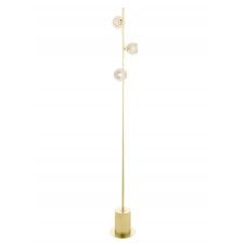 SPIRAL 3 Light Floor Lamp finished in Matt Gold With Dimpled Style Glass