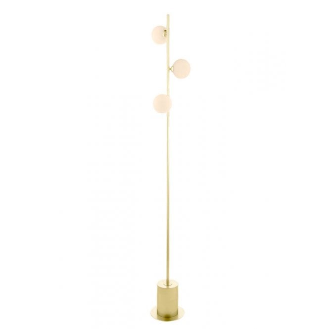 SPIRAL 3 Light Floor Lamp | Matt Gold With Opal Glass