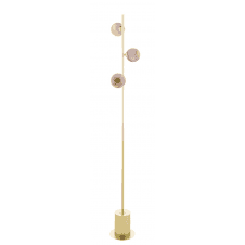 SPIRAL 3 Light Floor Lamp finished in Matt Gold With Planet Glass (Large)