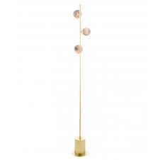 SPIRAL 3 Light Floor Lamp finished in Matt Gold With Planet Glass (Small)