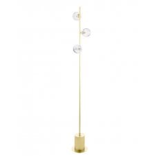 SPIRAL 3 Light Floor Lamp finished in Matt Gold With Ribbed Glass