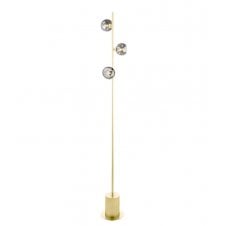 SPIRAL 3 Light Floor Lamp finished in Matt Gold With Smoked Organic Glass