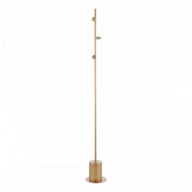 SPIRAL 3 Light Floor Lamp | Matt Gold With Twisted Open Glass