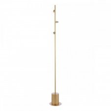 SPIRAL 3 Light Floor Lamp finished in Matt Gold With Twisted Open Glass