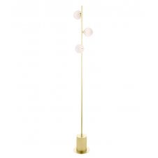 SPIRAL 3 Light Floor Lamp finished in Matt Gold With White Confetti Glass