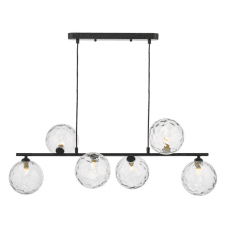 Spiral 6 Light Bar Pendant finished in Matt Black With Clear Dimpled Glass