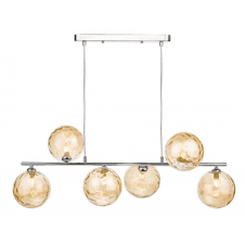 Spiral 6 Light Bar Pendant finished in Polished Chrome With Champagne Dimpled Glass
