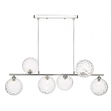 Spiral 6 Light Bar Pendant finished in Polished Chrome With Clear Dimpled Glass