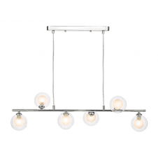 Spiral 6 Light Bar Pendant finished in Polished Chrome With Clear & Opal Glass